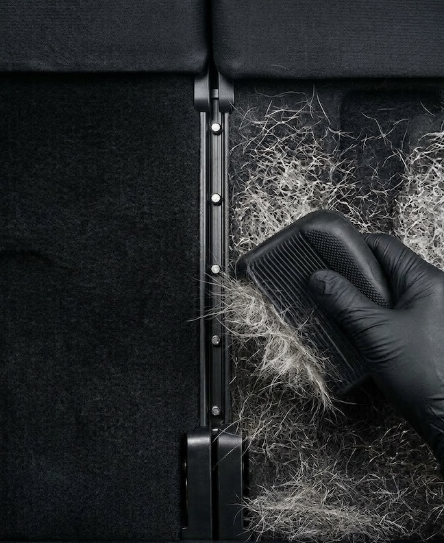 Pet hair removal from car interiors